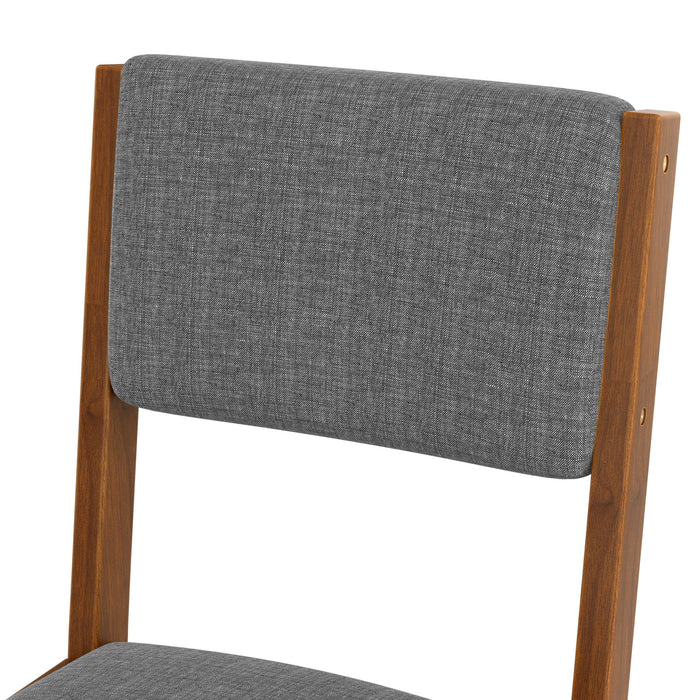 Dining Chairs (Set of 4), Mid Century Modern Fabric Upholstered Kitchen Side Chairs, Farmhouse Dining Room Chair - Brown / Gray