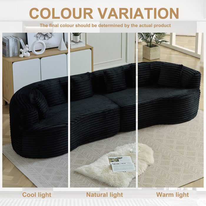 Sectional Sofa, Oversized 4 Seater With Deep Seat Design