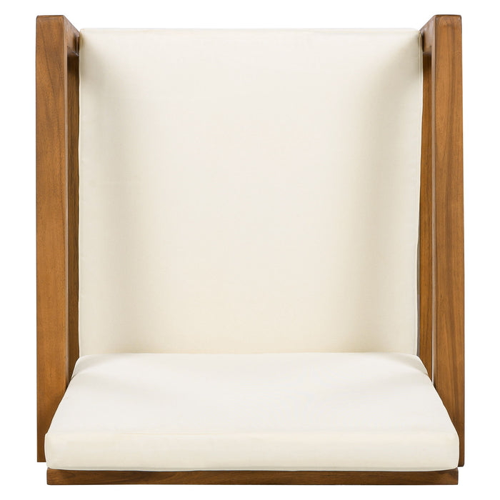 5 Piece Outdoor Patio Dining Set With 4 Armchairs And Table - Beige