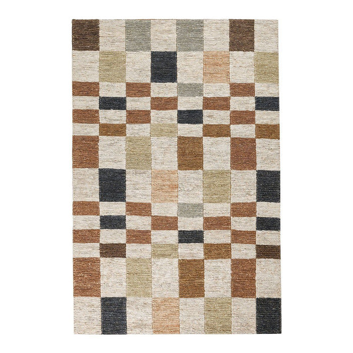 Soumak - 2' x 3' Jute Check Area Rug - Check Natural Multi