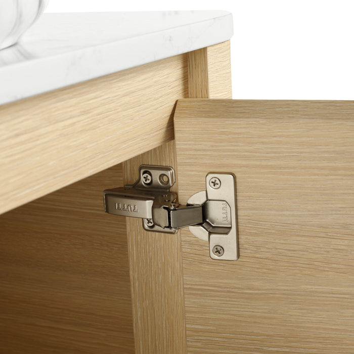 Mounted Bathroom Vanity & Art Sink & 2 Soft Close Doors