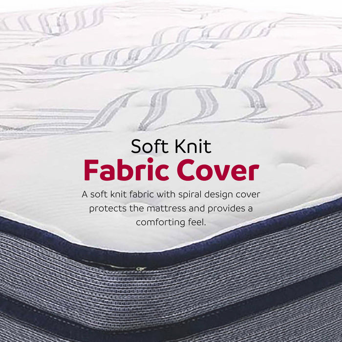 King Size Hybrid Plush Foam Mattress, Soft Polyester Knit Cover, Multi Layer Foam Mattress - White / Gray