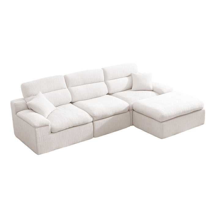 Corner Chaise Sofa With High Backrest