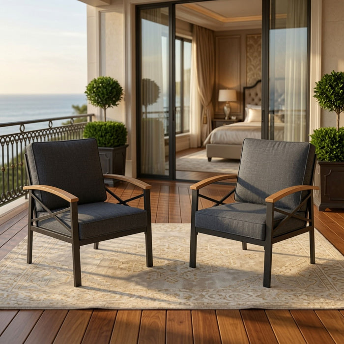 Outdoor Patio Armchair, All Weather (Set of 2)