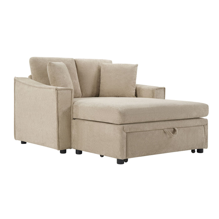Modern Chaise Sofa With Hidden Storage For Living Room