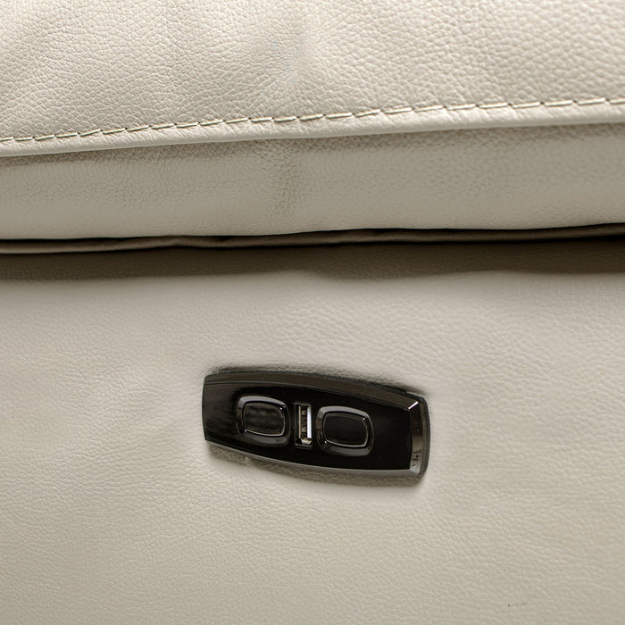 Malibu - Modern Power Motion 3 Piece Reclining Loveseat Sofa With Cup Holders - Cream Taupe Beige