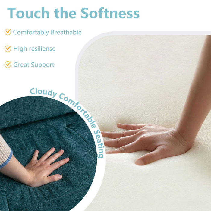 Folding Sofa With Removable Back Cushion, Convertible Futon Sleeper Chair