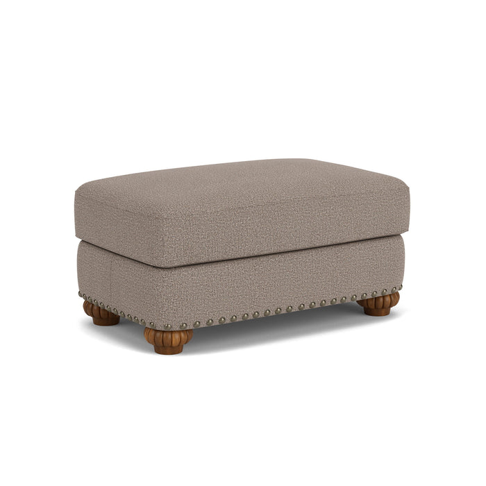 Patterson - Fabric Ottoman, Nailhead Trim