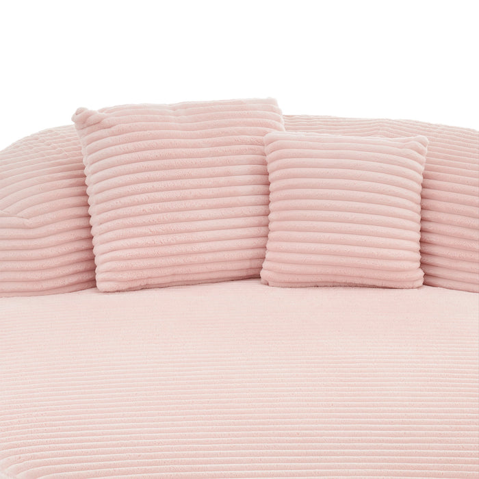 Modern Chaise Lounge Sofa Boneless Couch With Supportive Pillows