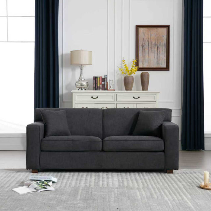 Loveseat Sleeper Sofa With Full Size Pull Out Bed, 2 Seater Convertible Couch For Small Apartments - Gray