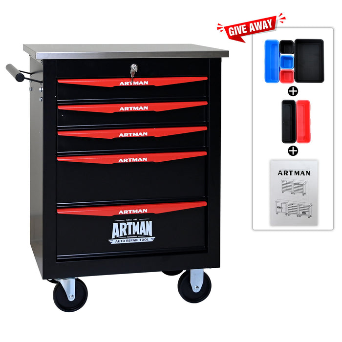 Drawer Multifunctional Tool Cart With Wheels For Garage
