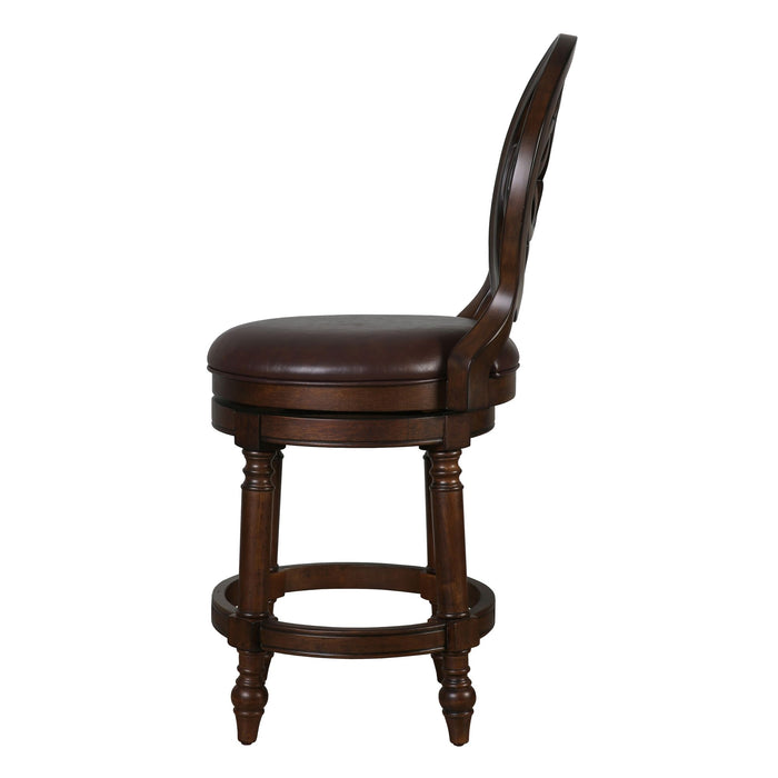 Stool With Back And Swivel Upholstered Seat