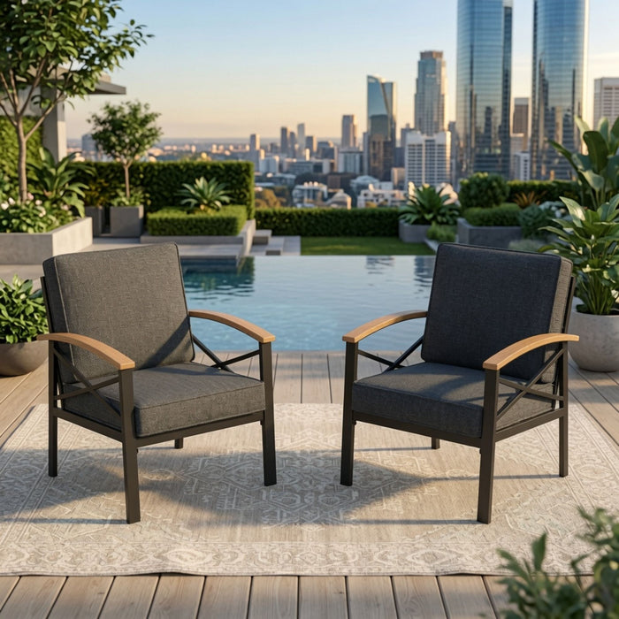 Outdoor Patio Armchair, All Weather (Set of 2)