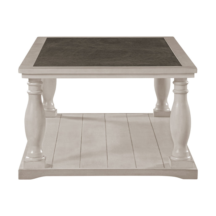 Farmhouse Rectangular Coffee Table With 2 Tiers