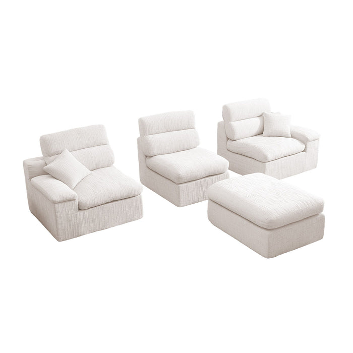Corner Chaise Sofa With High Backrest