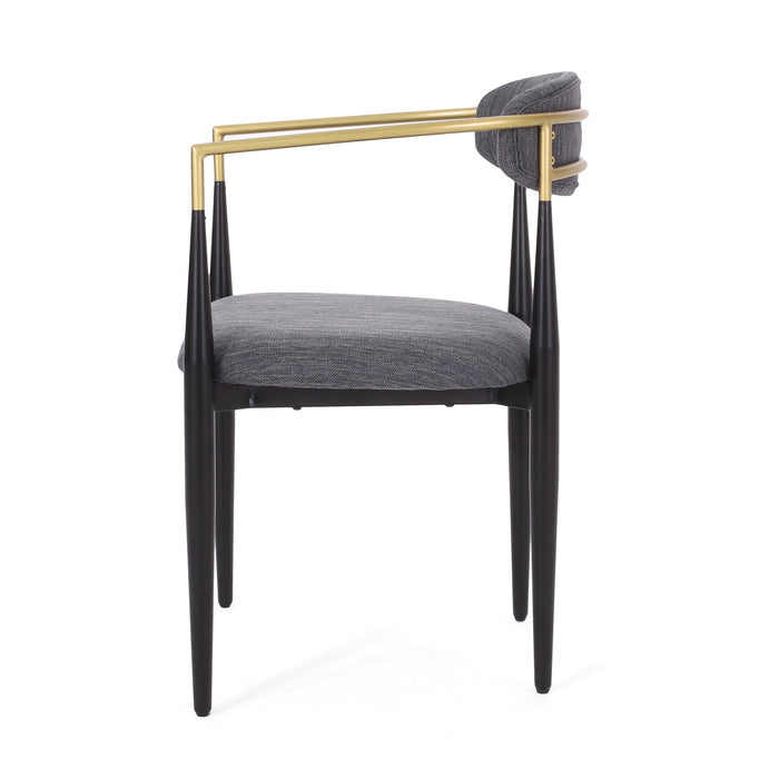 Modern Upholstered Dining Chair With Iron Frame