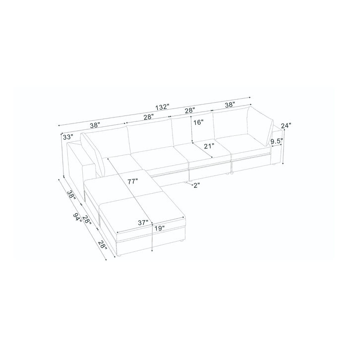 Modern Reversible Modular Sectional