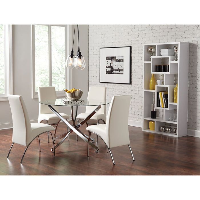 Geometric 10 Shelf Open Back Bookcase With Interlocking Shelves - White