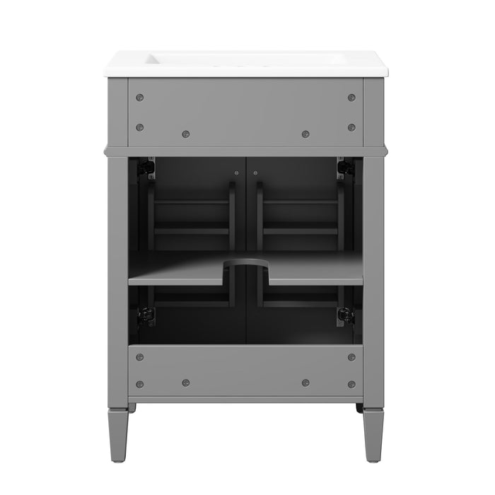 Bathroom Vanity With 2 Doors And Tip Out Drawer, Soft Closing Hinges