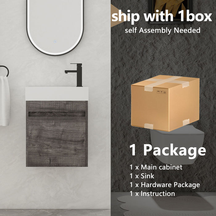 Sink Floating Bathroom Vanity With Soft Close Cabinet Door