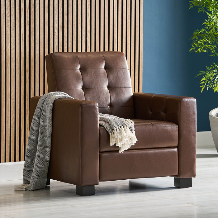 Langseth - Contemporary Tufted Pushback Recliner - Dark Brown