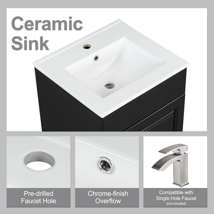 Bathroom Vanity With Sink, Cabinet With Adjustable Shelf