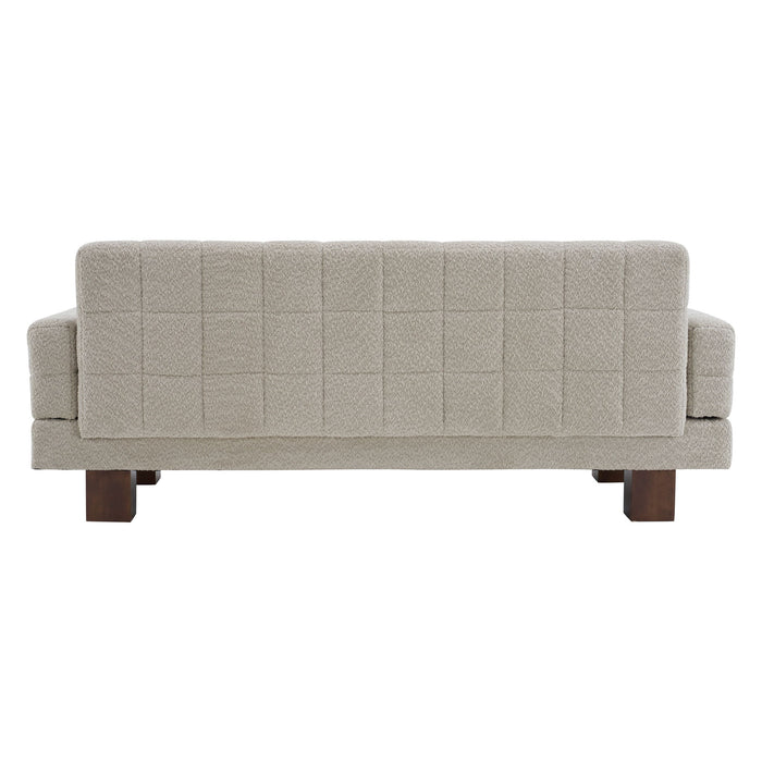 Modern Loveseat Sofa, 2 Seater With Square Arms For Living Room