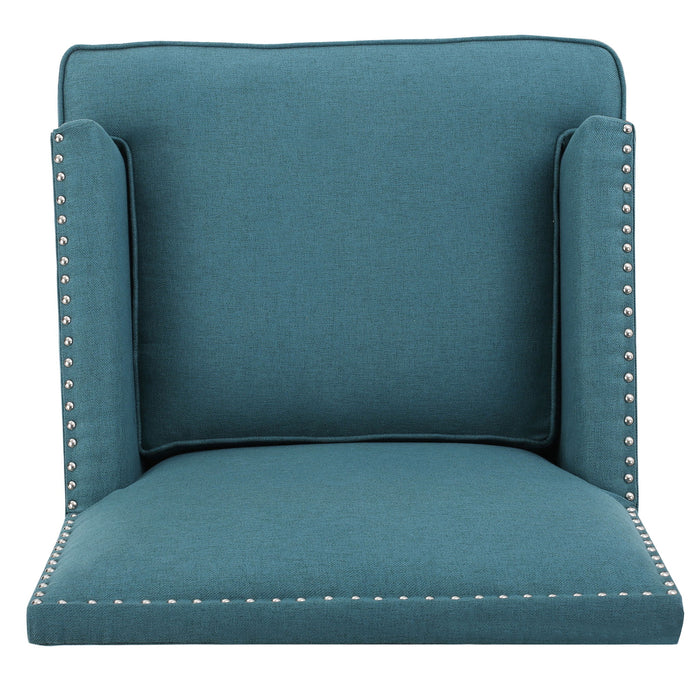 Serenada - Upholstered Fabric Club Chair With Nailhead Trim And Tapered Birch Legs