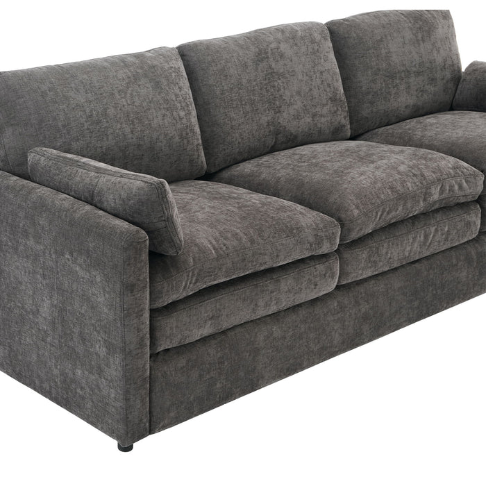 Cozy Upholstered 3 Seater Sofa With Double Cushion