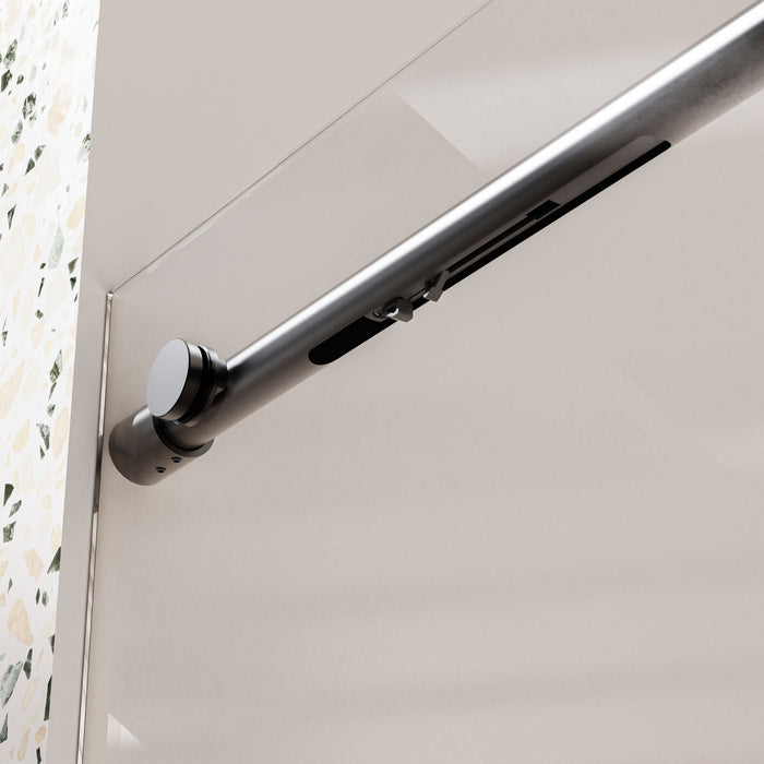 Frameless, Single Sliding Soft Close Shower Doors, 5/16" Sgcc Tempered Glass