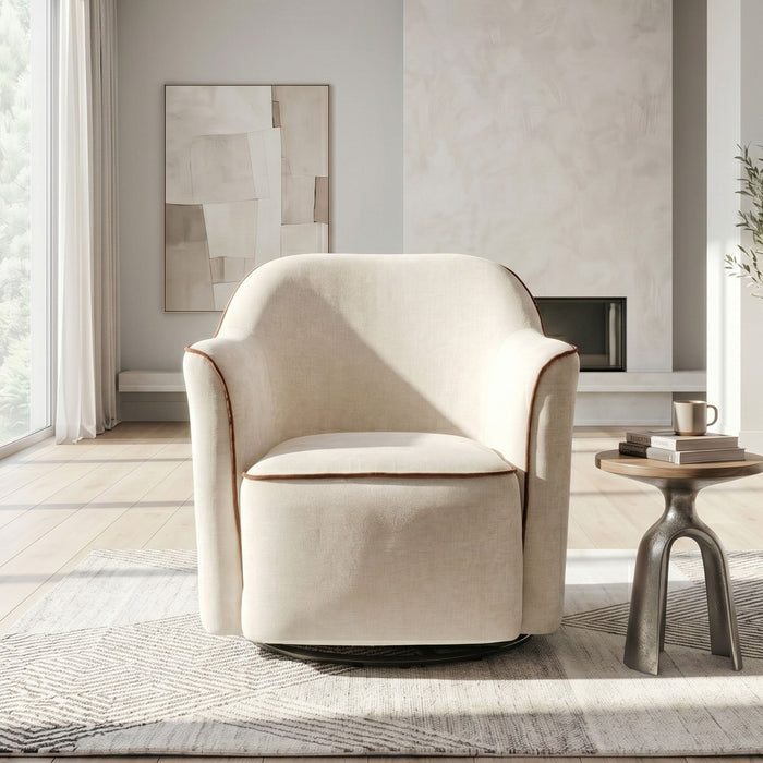 360° Swivel Accent Chair With Flared Arms