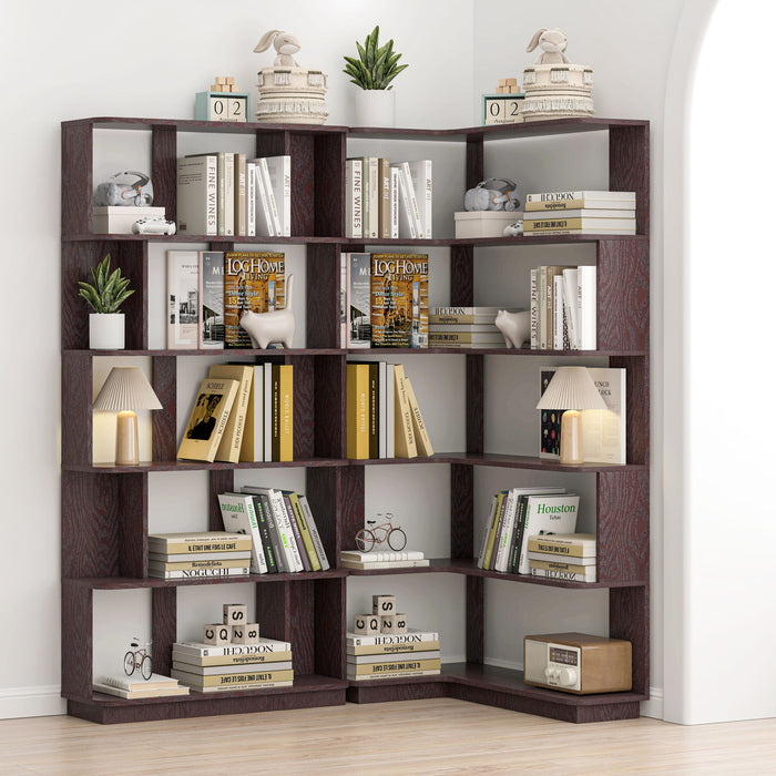 Modern 5 Tier Open Storage Bookcase