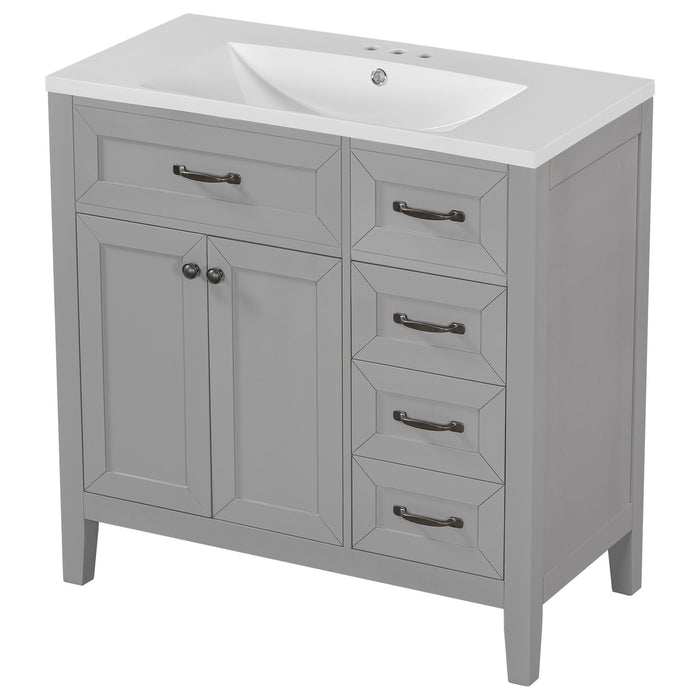 Modern Bathroom Vanity With Sink, Freestanding With Drawers And Doors