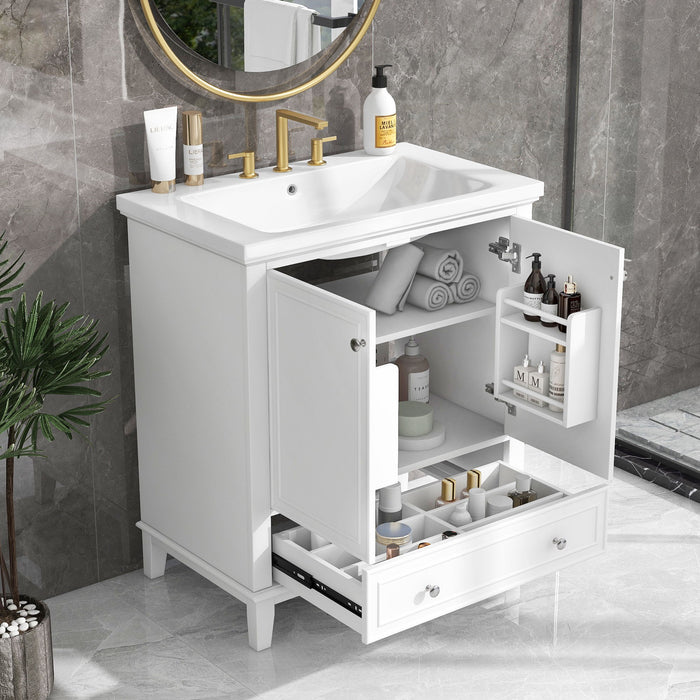 Modern Bathroom Vanity With Sink Combo, Multi Functional Cabinet With Doors And Drawer