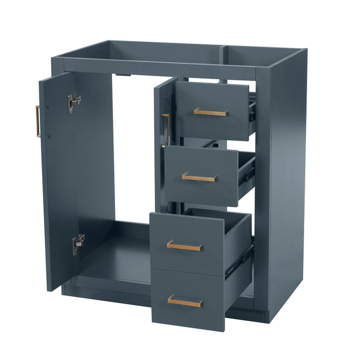 Retro Style Bathroom Vanity With 3 Drawers & Soft-Closing Doors