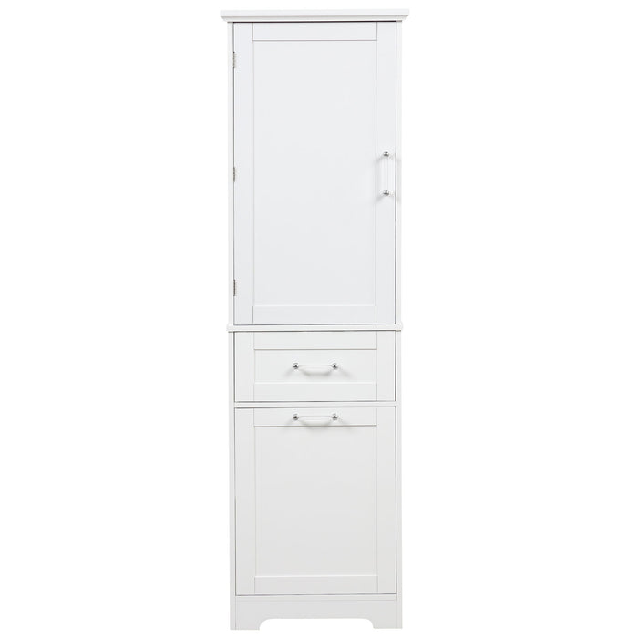 Tall Freestanding Bathroom Storage Cabinet With Adjustable Shelf And 2 Drawers