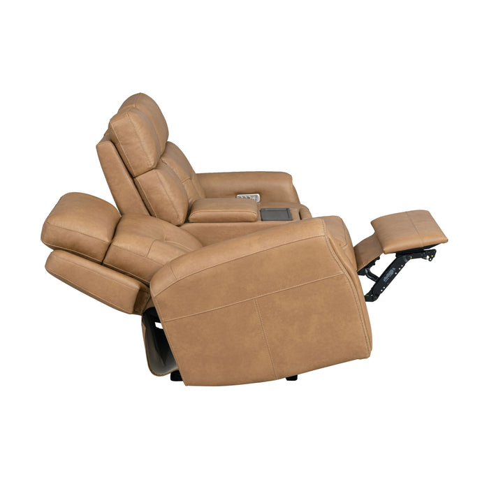 Felix - Power Reclining Loveseat With Console, Power Headrest, Lumbar, Heat & Massage