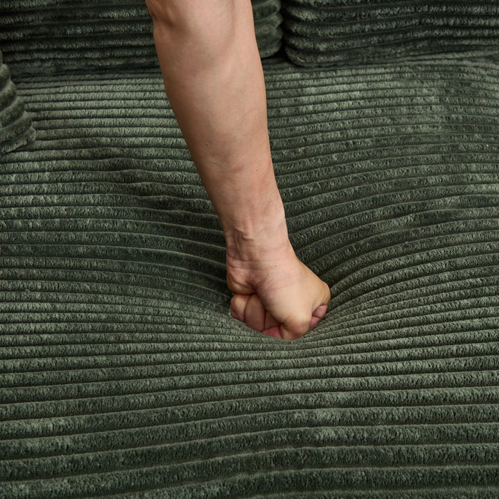 Convertible Sectional Sofa Bed Set With Armrest Storage, Cup Holder, USB, 4 Seater - Green