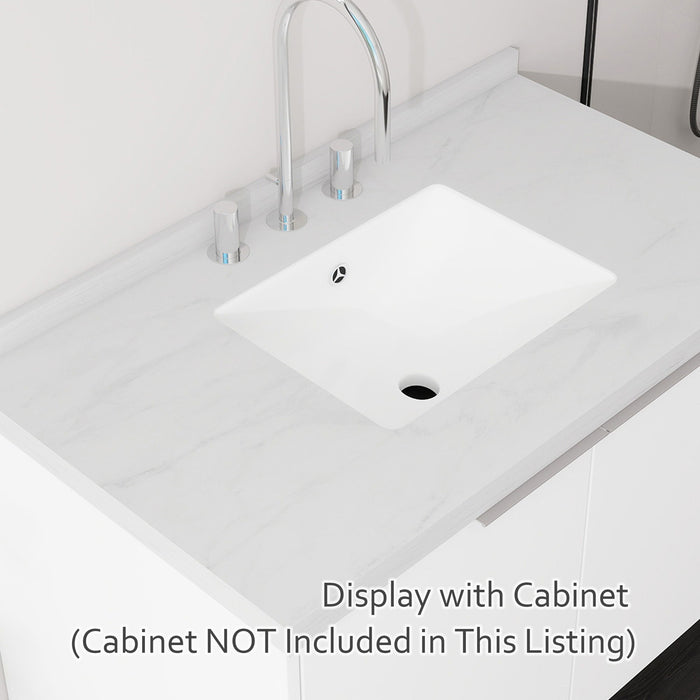 Basin Sink, Triple Faucet Holes, 2" Thick Rim, Sink Only