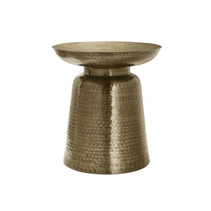 Drum Accent Side Table, Hammered Texture