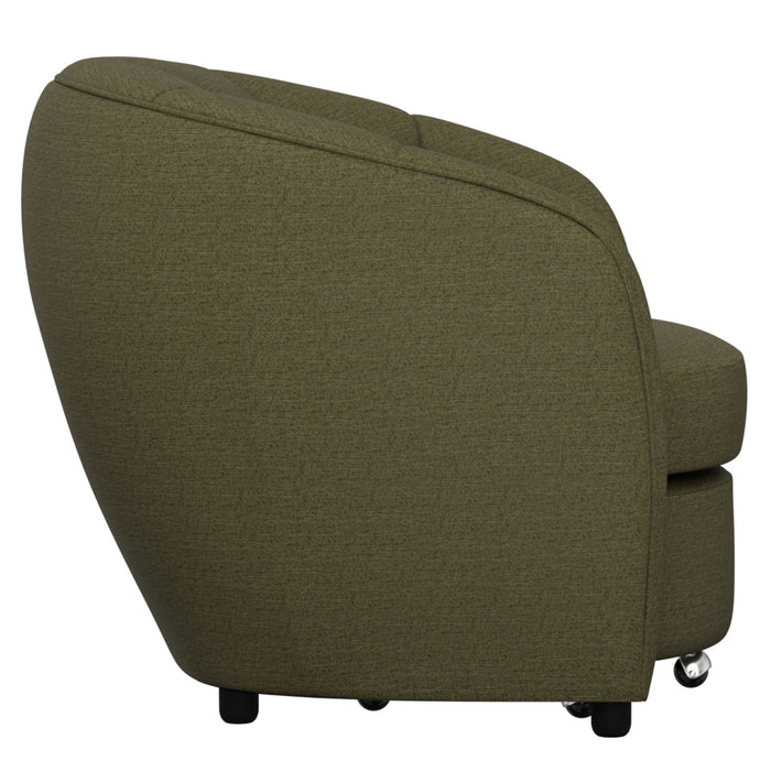 Barrel Chair With Nesting Ottoman - Forest Green