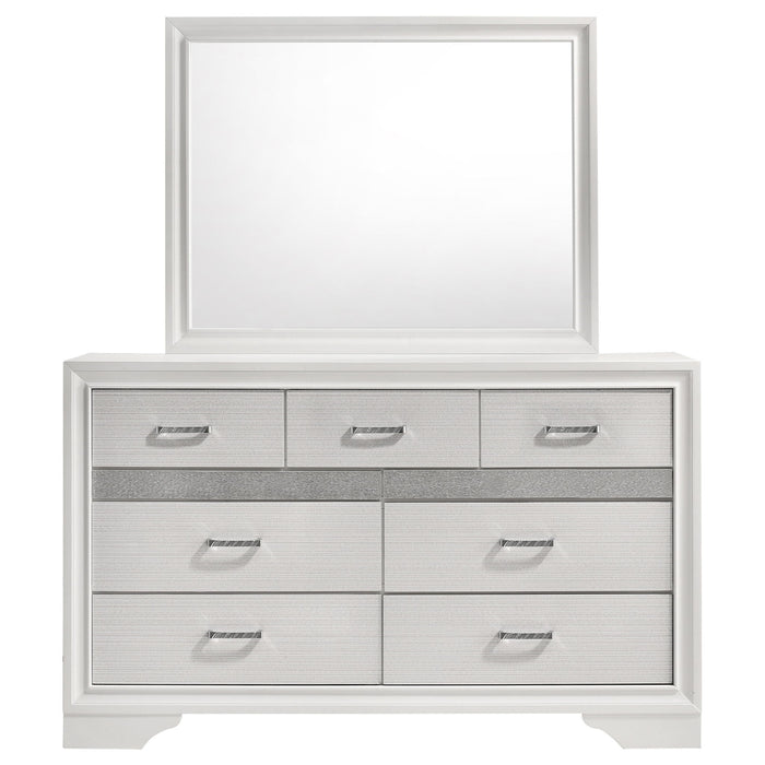 7 Drawer Dresser With Mirror - White
