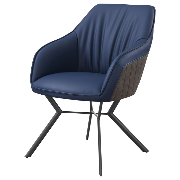 Upholstered Dining Chairs (Set of 2) Retro Bucket Seat - Blue