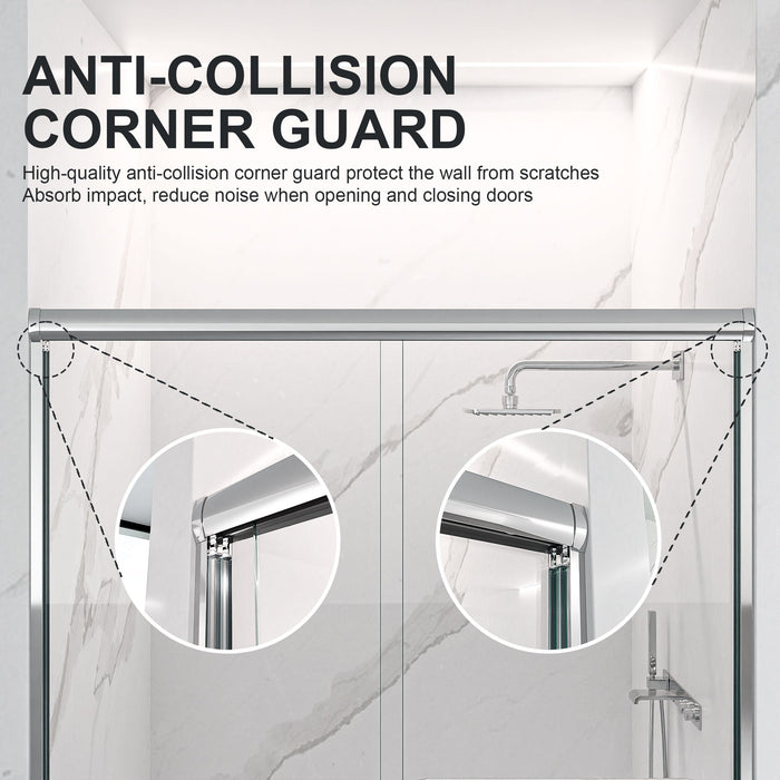 Modern Semi Frameless Double Sliding Shower Door