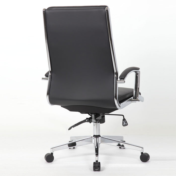 Breathable Mid Back Swivel Computer Chair With Foldable Armrest - Black
