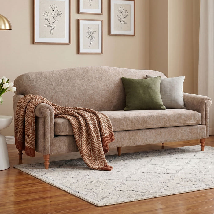 Loveseat Sofa, 2 Seater Couch With Rolled Arms