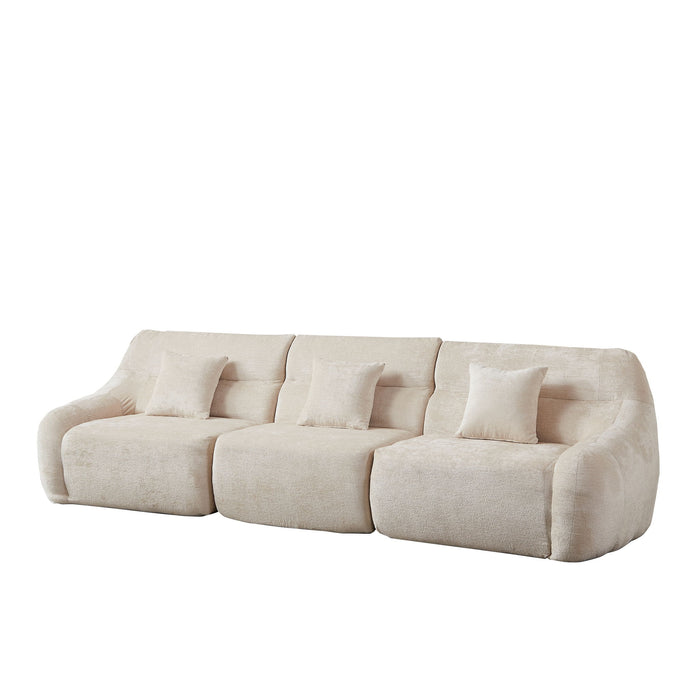 Luxury Curved Corner Sectional Sofa With 4 Pillows