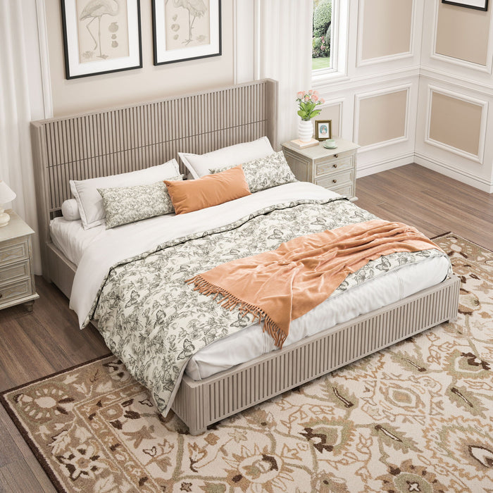 Platform Bed Frame With Headboard, Floor Standing Design