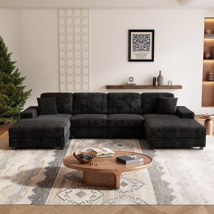 U-Shaped Convertible Sofa, 4 Seater Large Living Room Lounge