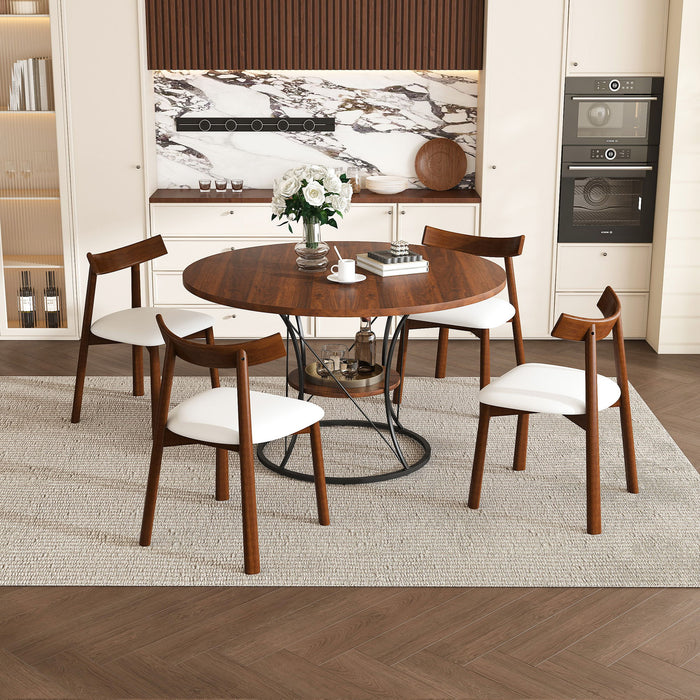 Round Extendable Dining Table Set With Chairs